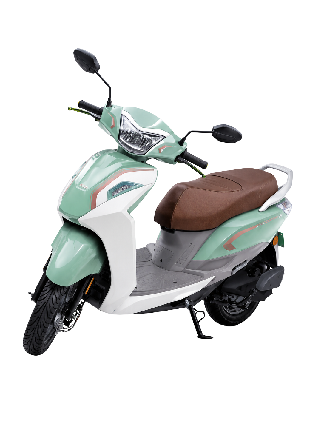 Mint green electric scooter